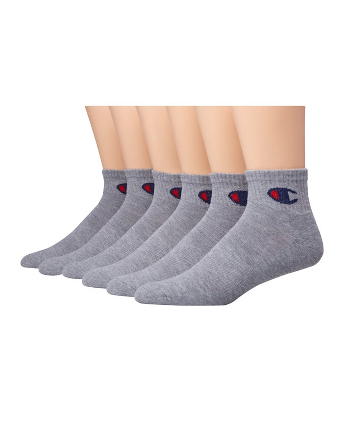 Champion Ankle C Logo 6-Pairs Kadın Çorap Gri ( KVFBWU574 )